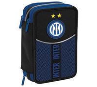 Seven - Estuche Inter con tres compartimentos con 3 cremalleras IM2STARS, Estuches Escolares Cartuchera, Negro, COMPARTIMENTOS