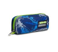 Seven Estuche para lápices, Estuche de papelería para niñas, niños, Escuela y Secundaria, Adolescentes, Multicolor, Azul Oscuro/Verde, 21 cm, Soporte para bolígrafo