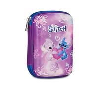 Seven Estuche Stitch Quick Case Completo con lápices, rotuladores, Colores, Accesorios de Mochila, elementales, Mediano, Superior, Azul Profundo, para niñas y niños, Color Morado