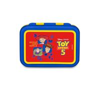 Seven Fiambrera Toy Story de 850 ml, divisor interior para aperitivos, fácil de abrir, resistente al calor, apto para lavavajillas, idea de regalo para niños, escuela, viajes, rojo/azul