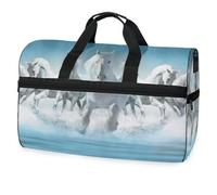 Seven Horses - Bolsa de viaje de viaje para hombres, mujeres, niños, niñas, adolescentes, bolsa de gimnasio deportiva de gran tamaño con compartimento para zapatos, bolsa de entrenamiento para yoga,