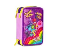 Seven Inside out 2 Estuche Escolar con 3 Cremalleras, Morado, portalápices Triple Compartimento con bolígrafos, lápices, Colores, Accesorios de Mochila, Escuela Primaria, niña, Violeta, Talla única