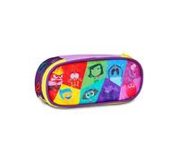 Seven Inside out 2 - Estuche Escolar Round Plus, Morado, Estuche Ovalado con Gomas elásticas y Bolsillo para bolígrafos, lápices y Accesorios, Estuche Mochila Escolar, Escuela Primaria y Secundaria