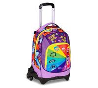 Seven Inside Out 2 Trolley Escuela Jack 3 Ruedas, Violeta, 3 en 1, Mochila Triple Uso con Carro Desenganchable, 33 L, Escuela Primaria, Niña