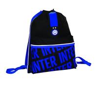 Seven Inter - Bolsa con bolsillo frontal, negro y azul, 18 litros, bolsa deportiva, escuela, gimnasio y tiempo libre, niños y adolescentes, azul y negro, Talla única