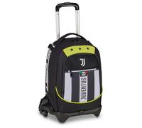 Seven JACK - Trolley Jack de 3 ruedas de la Juventus, color blanco y negro, mochila con carro desmontable de 33 litros, con bolsillo frontal, mochila desmontable, para escuela primaria y secundaria