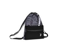 Seven Juventus, Bolsa de Deporte, Negro, Estructura Flexible, Cierre con cordón, Bolsillo Delantero, Accesorios Deportivos, fútbol, Escuela, para niños y Adolescentes, Indea Regalo Fan