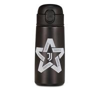 Seven Juventus - Cantimplora térmica, Color Negro, Mantenimiento Temperatura hasta 24 h, Botella para guardería, Escuela Primaria y Tiempo Libre, niño fútbol, Negro, Moderno