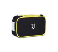 Seven Juventus - Estuche Escolar Quick Case, Negro, portalápices Completo con bolígrafos, lápices, Colores, Escuela Primaria y Media, niño, fútbol, Negro, Moderno