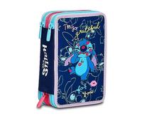 Seven Lilo & Stitch My Alien PAL Estuche de 3 Cremalleras, Niños, Turquesa, Talla única