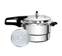 Seven Liter Pressure Vessel Cooker Pot | Aluminum Alloy Double Handle Steaming Rack Stove Types | Broth Poultry Seafood Stew Catering Cookware | Buffet Banquet Dining Preparation Indoor Outdoor For U