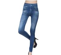 Seven Mankind - Pantalones de mezclilla para mujer, pantalones largos ajustados de manga larga, azul claro, L