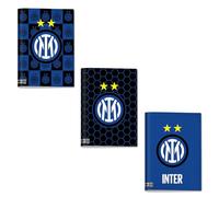Seven Maxi Quality - Juego de 3 cuadernos Inter, cuadrícula de 5 mm, con logotipo y estrellas, 30% páginas adicionales