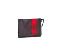Seven Milan - Cartera para niños y jóvenes, color negro, compartimentos interiores para tarjetas y billetes, monedero con cremallera, mosquetón lateral, para niños y adolescentes, fútbol, ocio, regalo