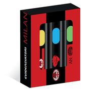 Seven Milan - Juego de 3 subrayadores, tinta amarilla, azul y verde, subrayadores para escuela secundaria y superior, niño y niña, Negro , Talla única