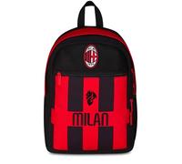Seven Milan Mochila Doble Compartimento, Rojo y Negro, Equipo de Fútbol, Bolsillo Frontal con Cremallera y Bolsillo para Cantimplora, Niño, Escuela Primaria, rojo, Talla única, Casual