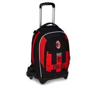 Seven Milan - Mochila escolar Jack de 3 ruedas, color rojo y negro, con carrito desmontable de 33 litros, para escuela primaria y secundaria, para niño, rojo, Talla única, Casual