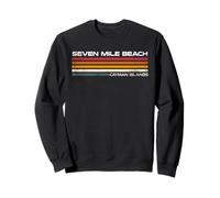 Seven Mile Beach Islas Caimán Retro Rayas Diseño Sudadera