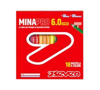 SEVEN Minapro - Lápices escolares 6.0 - Caja de 18 unidades, 18 lápices de colores con espacio para nombre personalizable, para niños y adolescentes