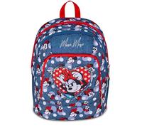 Seven Minnie - Mochila escolar con doble compartimento, color azul, con bolsillo para botella, 29 L, para escuela primaria, para niña, azul (blu denim), Blu Denim, Casual
