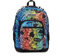 Seven Mochila Doble Comp. FREETHINK CON AUDIFONOS GAMING SEVEN FLUO STAMP, Jet Black - Mochila Negocio, Trabajo, Diario, Viaje, Escolares, para hombres, mujeres, adolescentes - con Port. USB integrado