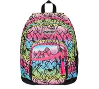 Seven Mochila doble compartimento New Fit, JumpLove, rosa, bolsillo porta botella, Maxi capacidad, respaldo preformado, mochila escolar y viaje, niños y adolescentes, Rosa, Talla única, Escolar