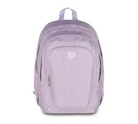 Seven Mochila doble compartimento Tech Shiny brillante efecto purpurina, lila, bolsillo para PC y bolsillo porta botella, escuela media y superior, niña