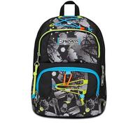 Seven Mochila Escolar Adavanced Pockets, Negro Gris, Feeling Me, Mochila Doble Compartimento Multibolsillos, con Bolsillo para PC, Bolsillo para Botella y Organizador, Mochila Mediana y Superior,