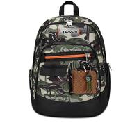Seven - Mochila escolar Advanced, verde, Lightventure, doble compartimento con bolsillo para PC o tableta, bolsillo para botella de agua para escuelas medias y superiores, niño, Verde, Talla única