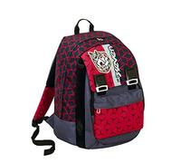 Seven Mochila Escolar Dice Boy, Gris y Rojo, Extensible, Variant System, 32 Lt, Inserciones Reflectantes para Primaria y Secundaria