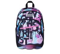 Seven - Mochila escolar doble, color azul fucsia, doble compartimento de 31 l, con bolsillo para PC, bolsillo para botella y bolsillo con organizador, mochila escolar media y superior, mochila para