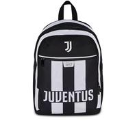 Seven Mochila escolar doble compartimento Juventus, negra, 26 L, bolsillo frontal, bolsillo lateral para botella de agua, escuela primaria y secundaria, niños y adolescentes, fútbol, producto oficial