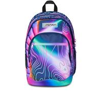 Seven Mochila Escolar Doble, Rosa, Mapset Girl, Mochila Doble Compartimento con Bolsillo para PC o Tableta, Bolsillo Porta Botella y Organizador, Mochila Escolar Media y Superior, niña, Rosa, Talla