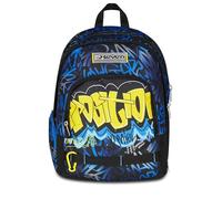 Seven Mochila escolar Dual Detach, azul amarillo, doble compartimento de 32 L, con bolsillo para PC, bolsillo para botella, bolsillo con organizador y compartimento desmontable, escuela media y