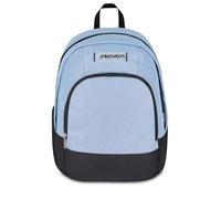 Seven Mochila escolar Dual Made of Stars, doble compartimento, gris, efecto purpurina, 32 L, bolsillo equipado, bolsillo para PC, bolsillo lateral para botella de agua, escuela media y superior, niña