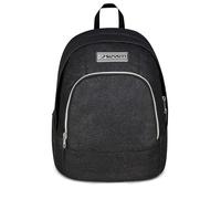 Seven Mochila escolar Dual Made OF Stars, doble compartimento, negra, efecto purpurina, 32 L, bolsillo equipado, bolsillo para PC, bolsillo lateral para botella de agua, escuela media y superior, niña