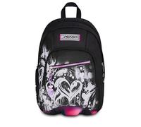 Seven Mochila escolar Dual PLUMPY LINE GIRL, doble compartimento, gris, 32L, multifunción, bolsillo equipado, bolsillo lateral porta botella, compartimento para PC, escuela media y superior, niña