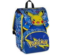 Seven Mochila escolar extensible Big Pokemon, azul, 24 l, ampliable mediante cremallera, bolsillo frontal, bolsillo lateral para botella de agua, escuela primaria, niño, niña