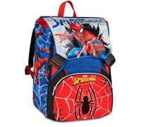 Seven Mochila escolar extensible Big Spiderman, azul, 24 l, ampliable mediante cremallera, bolsillo frontal, bolsillo lateral para botella de agua, escuela primaria, niño