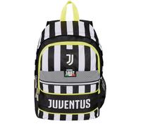 Seven Mochila escolar extensible F.C. Juventus Fútbol - WIN IS THE RULE, blanco negro - Mochila doble compartimento desmontable mediante cremallera y con bolsillo porta botella, mochila niño,