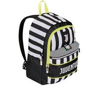 Seven Mochila escolar extensible F.C. Juventus Fútbol - WIN IS THE RULE, blanco negro - Mochila doble compartimento desmontable mediante cremallera y con bolsillo porta botella, mochila niño,
