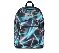 Seven Mochila escolar Freethink, doble compartimento, azul, 34 L, compartimento para PC ablet, bolsillos multifunción, bolsillo lateral para botella de agua, escuela media y superior, niños, niños