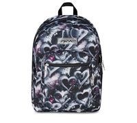 Seven Mochila escolar Freethink, doble compartimento, negra, 34 L, compartimento para ordenador ablet, bolsillos multifunción, bolsillo lateral para botella de agua, escuela media y superior, niños