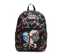 Seven Mochila escolar Freethink - Yourself Girl Girl - Negro, Rosa - Doble compartimento con corazón - Bolsillo porta botella, Multicolor Jet Black, Talla única, Casual