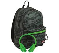 Seven Mochila Escolar, Imusicpack, con Auriculares Suavesal Tacto Incluidos, Unisex, para Niños y Adolescentes, Actividadesal Aire Libre y Ocio, Verde, Talla Única
