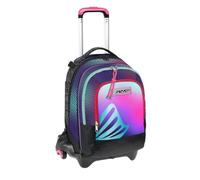 Seven Mochila escolar Jack Detach 3 ruedas, rosa, Shadefull Girl, 3 en 1, mochila con carro desenganchable, bolsillo extraíble uso mochila y sistema cruzado, mochila escolar de viaje, niña niña, Rosa