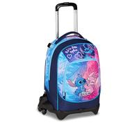 Seven Mochila escolar Lilo & Stitch Jack 3 ruedas, azul, mochila con carro desmontable de 33 litros, para escuela primaria y secundaria, niña, turquesa, Talla única, Casual