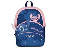Seven Mochila Escolar Lilo & Stitch Starry Eyed para niños, Bolsillo Frontal, Aberturas con Cremallera, Correas Acolchadas, Subpalacio de Malla Transpirable, Bolsillo portabotellas, Producto Oficial