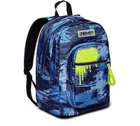 Seven Mochila escolar primaria y mediana para niño New Fit - WET COLOR BOY, azul - Mochila doble compartimento - Bolsillo porta botella - Maxi capacidad 32 l, turquesa, Talla única, Moderno