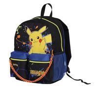 SEVEN Mochila escolar Pokemon, guardería y tiempo libre, azul y amarillo, para niños y adolescentes, con doble bolsillo frontal, Negro Azul Y Amarillo, Talla única, Casual